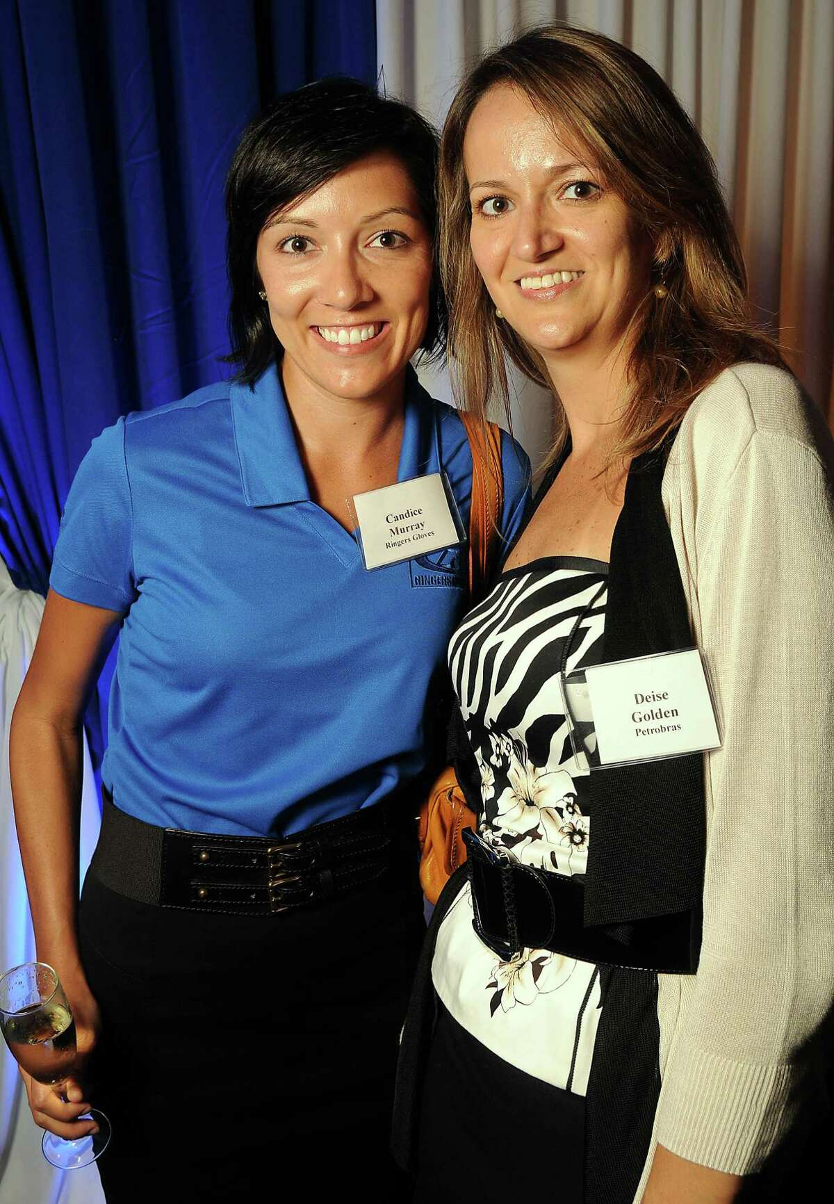 Candice Murray and Deise Golden at the Technip reception at the Hotel Derek Tuesday May 1,2012. (Dave Rossman Photo)