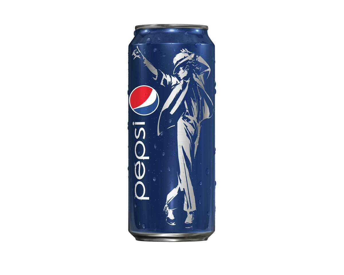 This image provided by PepsiCo Inc. shows Pepsi's "King of Pop" can featuring a likeness of Michael Jackson. PepsiCo Inc. on Thursday, May 3, 2012, is announcing its deal with the estate of Michael Jackson to use the late pop star's image for its new global marketing push. The nature of the promotion will vary by country, but will include a TV ad, special edition cans bearing Jackson's image and chances to download remixes of some of Jackson's most famous songs.