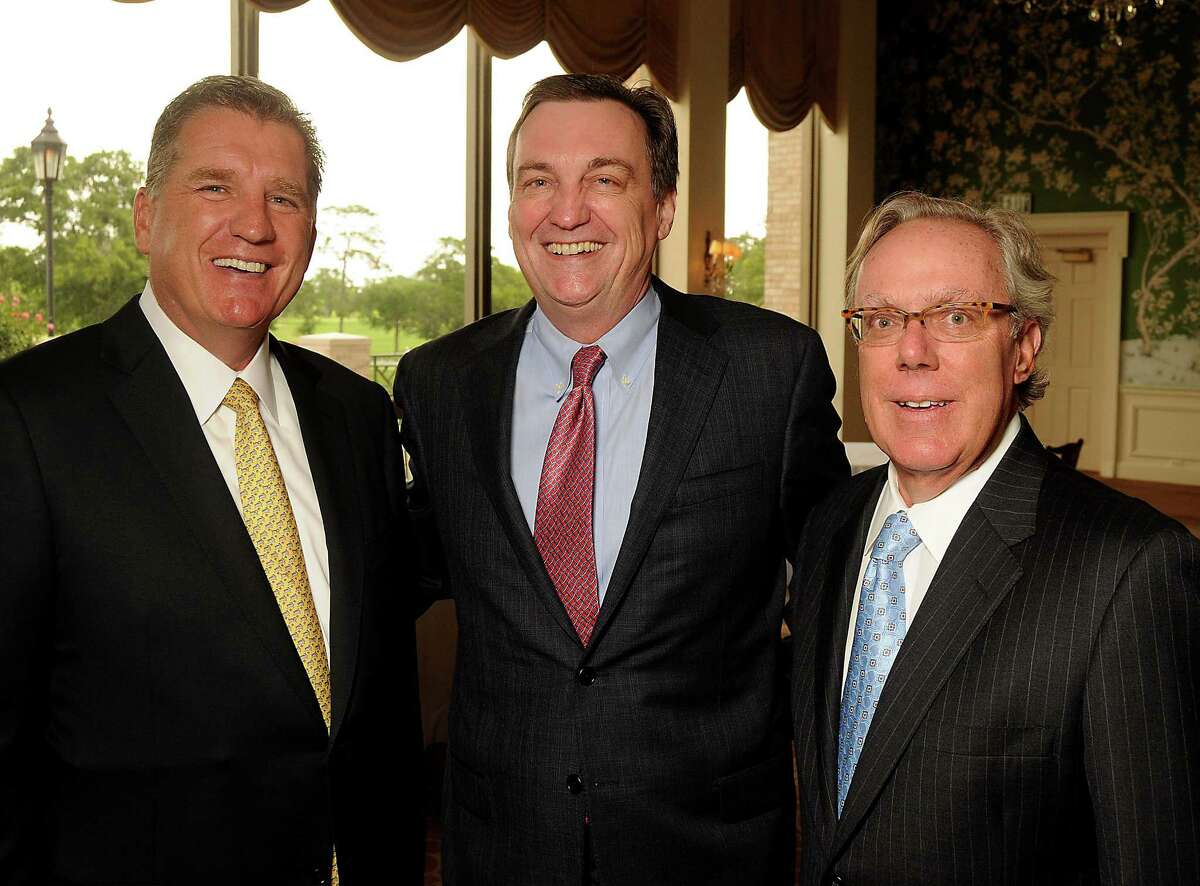 From left: Patrick Gehm, Ralph Burch and Mike Linn at the Men of Distinction luncheon at the River Oaks Country Club Wednesday May 2,2012. (Dave Rossman Photo)