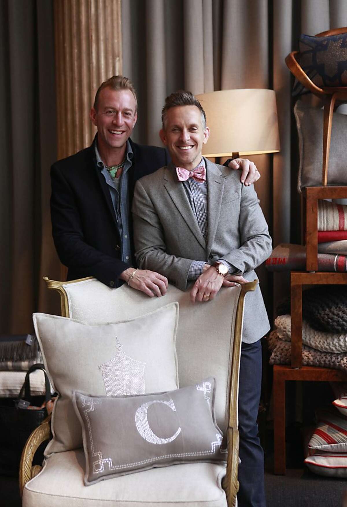 Michael Purdy and Jay Jeffers inside of the new home furnishing store Cavalier, in San Francisco, California onTuesday, April 17, 2012.