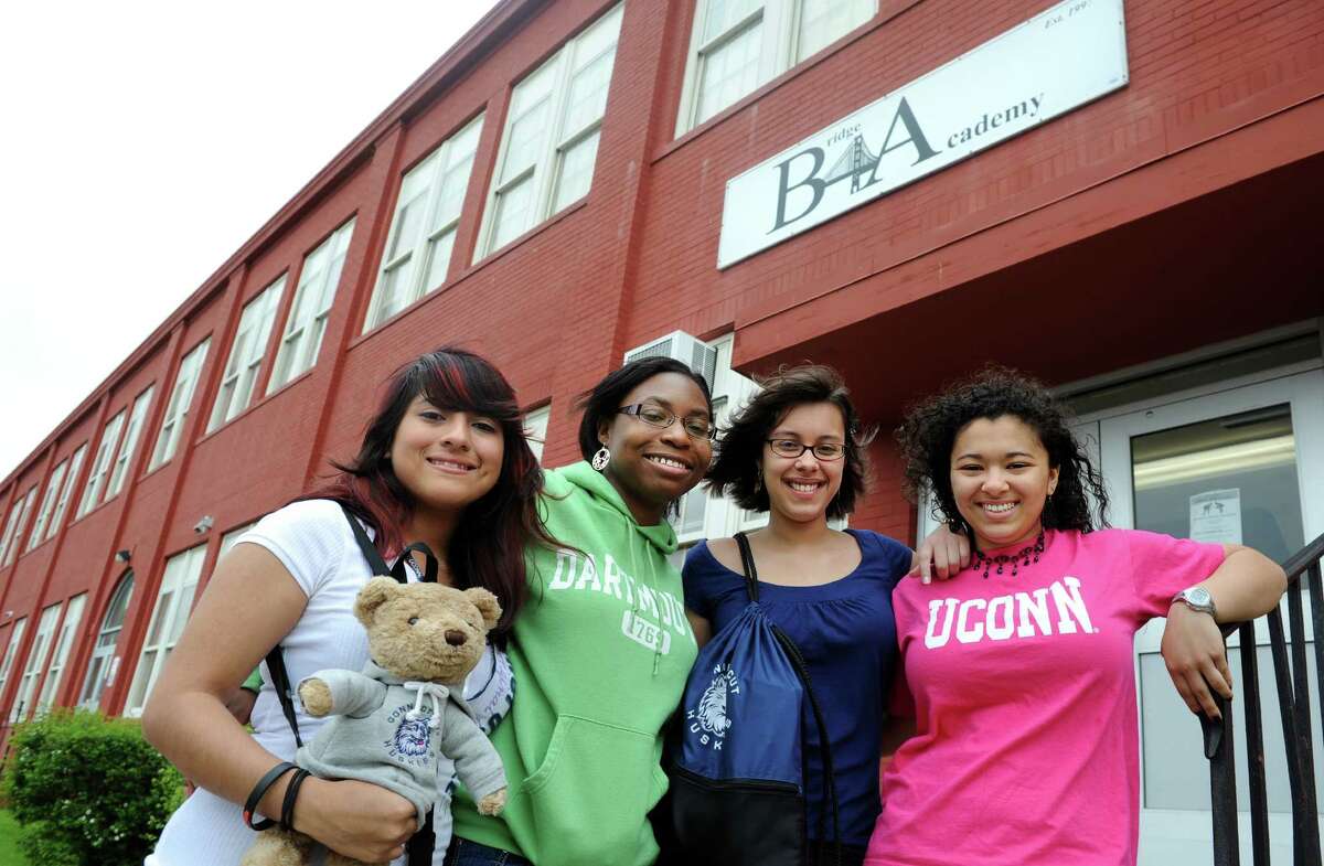 Friends, Ruby Amigon, Shanet Hinds, Lais Lima and Karianna Montalvo, seniors at Bridge Academy Charter School, are known as the "fab four." The four girls counted on each other to help themselves succeed. Three plan to attend UConn and one, Shanet Hinds, is the first in the school's history to be accepted at an ivy league school, Dartmouth.