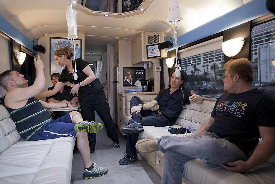 Las Vegas Has Rolling Hangover Heaven Sfgate Bryan Dalia Left Of Caldwell N J Makes A Photo His Iv Bag