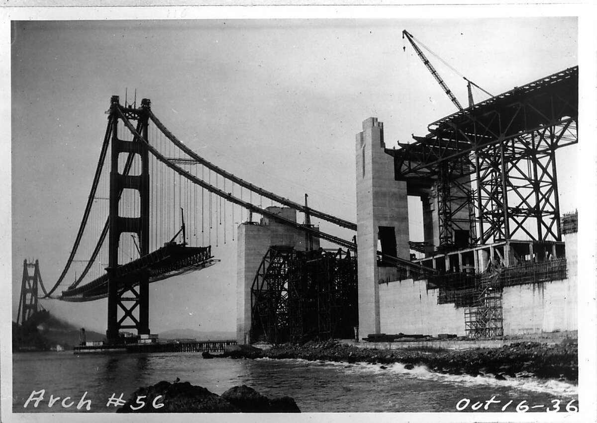 October 16, 1936 Construction of the Golden Gate Bridge.