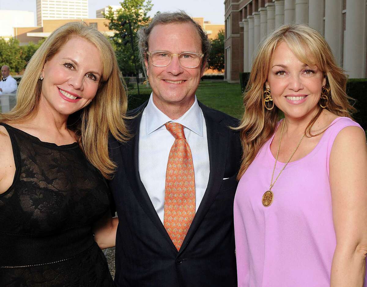From left: Lindsay and Ford Smith with Aida Dieck at the cocktail reception before a preview of the new James Turrell Skyspace at Rice University Friday May 4,2012. (Dave Rossman Photo)