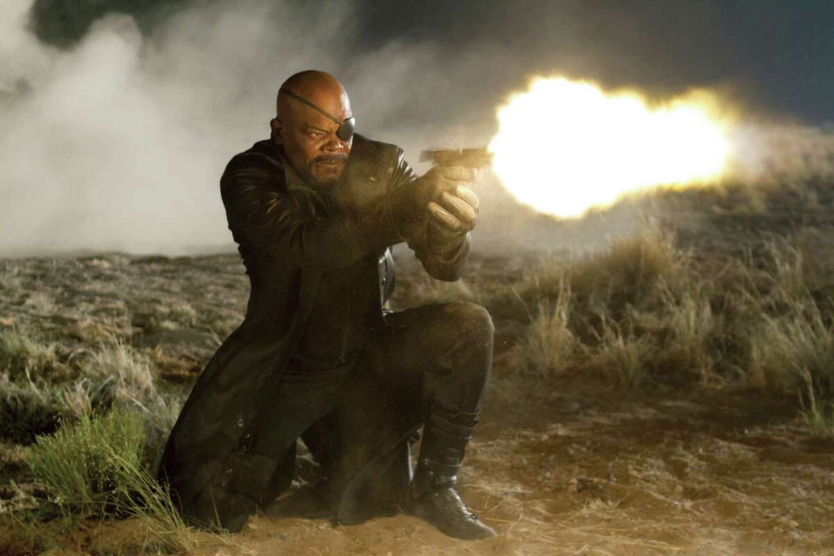 In this film image released by Disney, Samuel L. Jackson portrays Nick Fury in a scene from Marvel's "The Avengers." The film will be released on May 4.