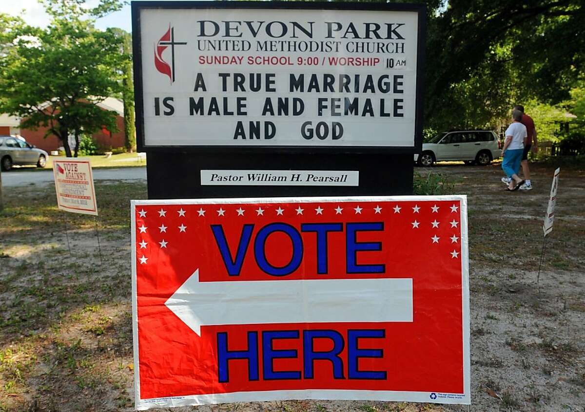 North Carolina voters ban same-sex marriage photo