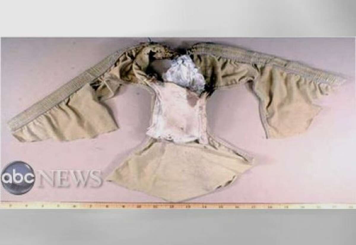 (FILES)This image provided by ABC NEWS December 28, 2009 shows an underwear with explosive packet, the slightly charred and singed underpants with the bomb packet still in place, that was smuggled onto the Northwest Airlines Flight 253 by Umar Farouk Abdulmutallab, 23-year-old Nigerian suspect, December 25, 2009. The United States has foiled a plot by Al-Qaeda's branch in Yemen to blow up a US-bound passenger jet with a new take on the "underwear bomb" near the first anniversary of Osama bin Laden's death, officials said April 7, 2012. The FBI said investigators were examining the explosive that appeared to be a revamped model of the bomb used in the Christmas Day plot of 2009, in which a plastic explosive hidden in a Nigerian man's underwear failed to detonate on a plane headed for Detroit. The plot hatched by Al-Qaeda in the Arabian Peninsula (AQAP) was uncovered at an early stage and at no point was the public in danger, according to the White House and government agencies. AFP PHOTO/ABC NEWS/HANDOUT = RESTRICTED TO EDITORIAL USE - MANDATORY CREDIT " AFP PHOTO / ABC NEWS " - NO MARKETING NO ADVERTISING CAMPAIGNS - DISTRIBUTED AS A SERVICE TO CLIENTS = ABC NEWS/AFP/GettyImages