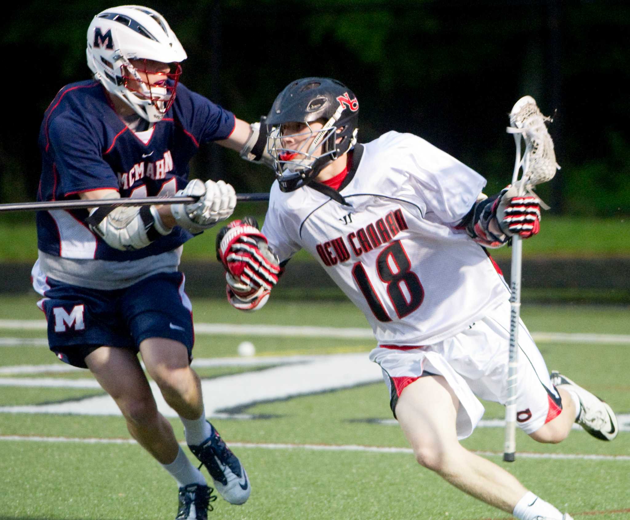 New Canaan boys lacrosse team routs McMahon