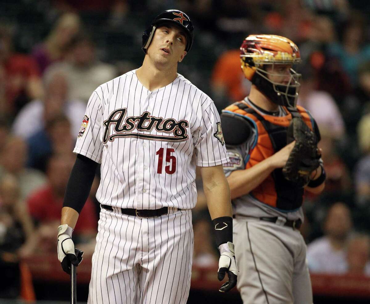 May 9: Marlins 5, Astros 3 (12 innings) - Astros catcher Jason Castro (15) walks away from the plate after striking out in the tenth inning of a Major League Baseball game against the Miami Marlins, Wednesday, May 9, 2012, in Minute Maid Park in Houston.