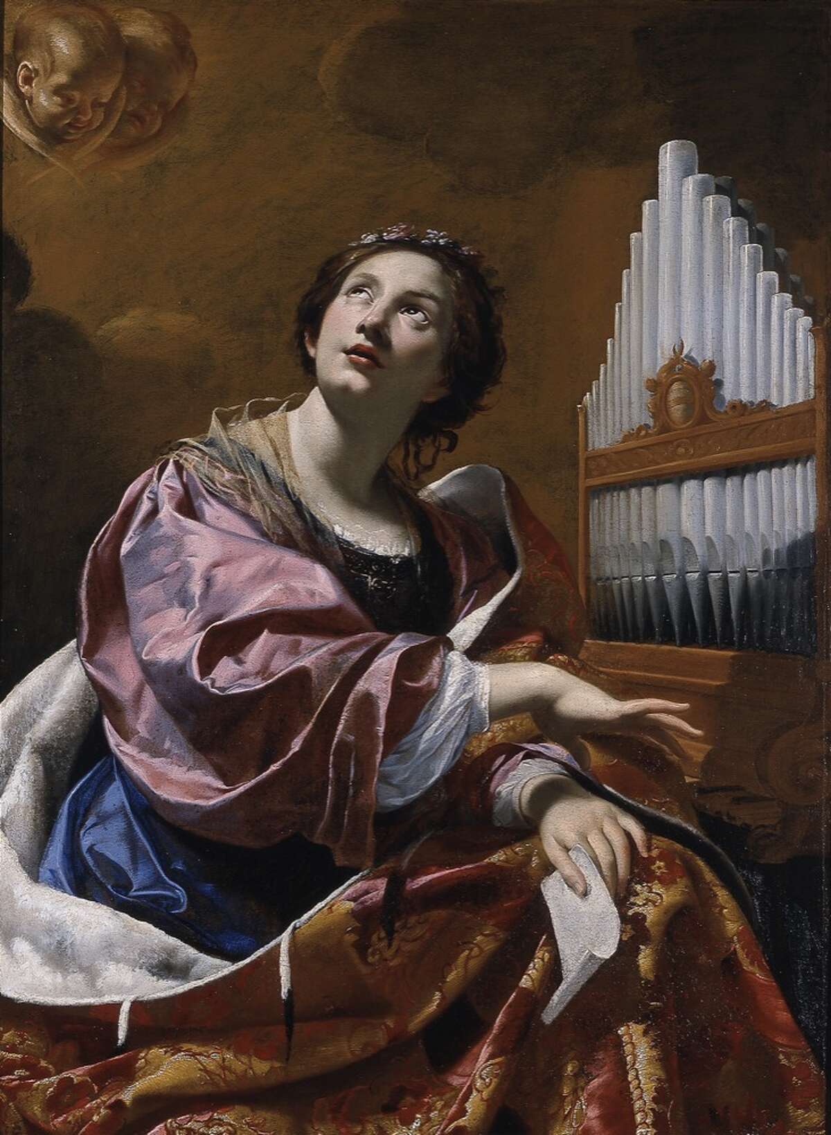 For MOT: From the Blanton Museum of Art: Simon Vouet Saint Cecilia, c. 1626 Oil on canvas 52 13/16 x 38 11/16 in. The Suida-Manning Collection, 1999