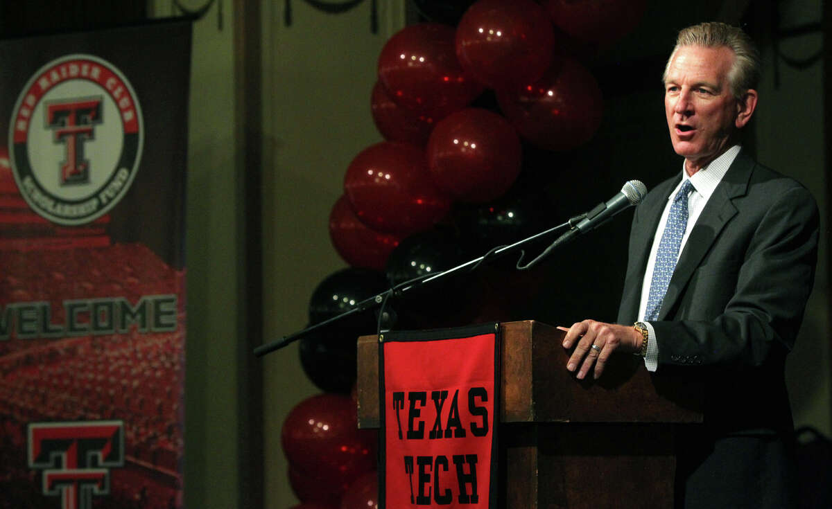 Texas Tech coach Tommy Tuberville speaks to program supporters at the Scottish Rite Banquet Center on Thursday, May 10, 2012.