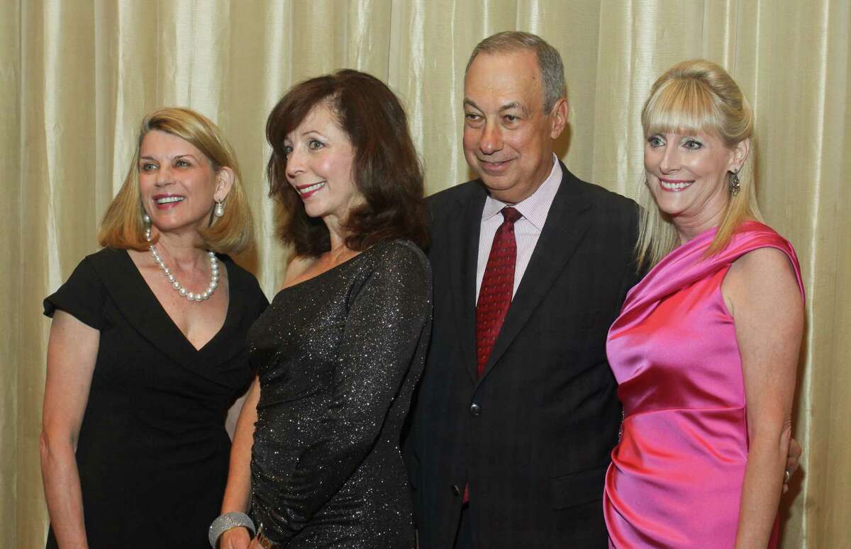 (For the Chronicle/Gary Fountain, April 27, 2012) Nancy Peiser, from left, Rita Rudner, Robert Peiser and Rebecca White. Nancy and Robert are gala chairs, and Rebecca is president and CEO.