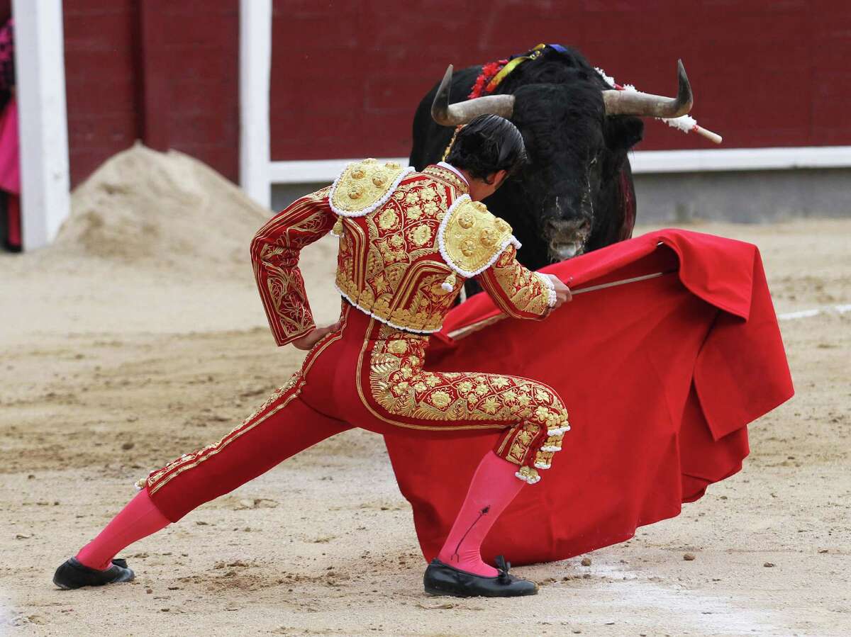 Spanish matador David Mora makes a pass to a bull during the San Isidro Feria at the Las Ventas bullring on May 11, 2012 in Madrid. AFP PHOTO / ALBERTO SIMONALBERTO SIMON/AFP/GettyImages