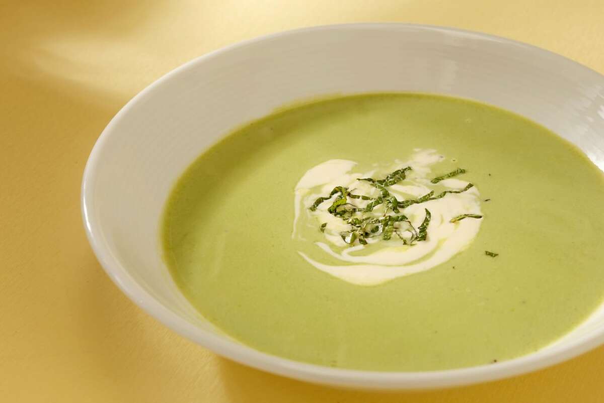 English Pea Soup with Lemon as seen in San Francisco, California on Wednesday, May 2, 2012. Food styled by Amanda Gold.