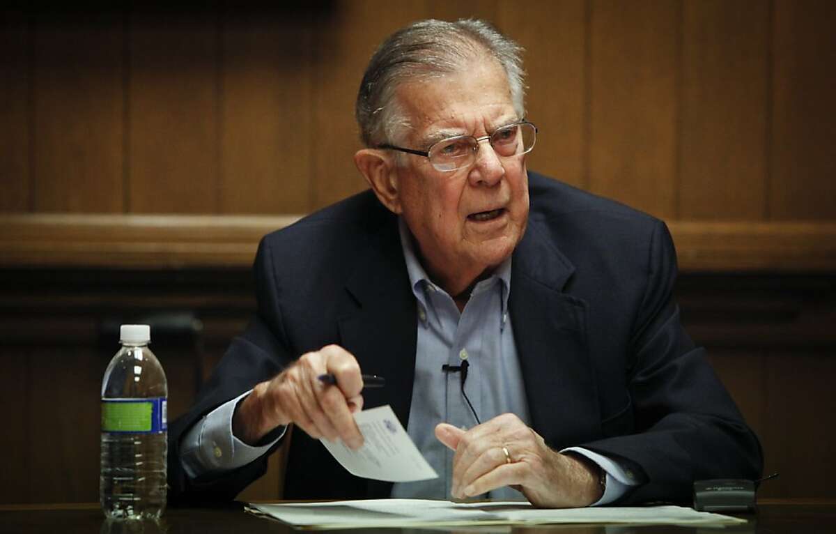 Representative Pete Stark speaks to the Chronicle Editorial Board on Tuesday, May 1, 2012 in San Francisco, Calif.