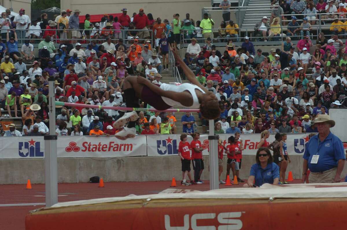 Silsbee's Ashley Johnson clears the bar at 5 feet, 6 inches in the Class 3A girls high jump at the state track and field meet at Mike A. Myers Stadium in Austin on Saturday, May 12, 2012.
