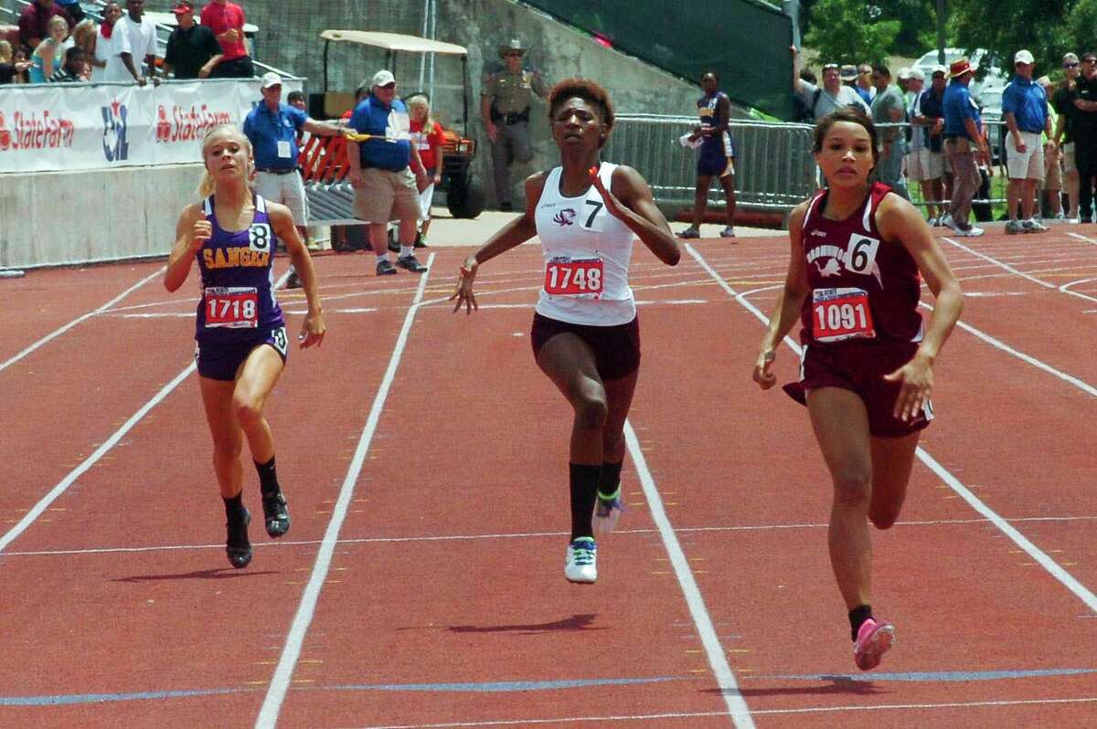 Silsbee's Ashley Johnson competes in the Class 3A girls 200-meter run at the state track and field meet at Mike A. Myers Stadium in Austin on Saturday, May 12, 2012.