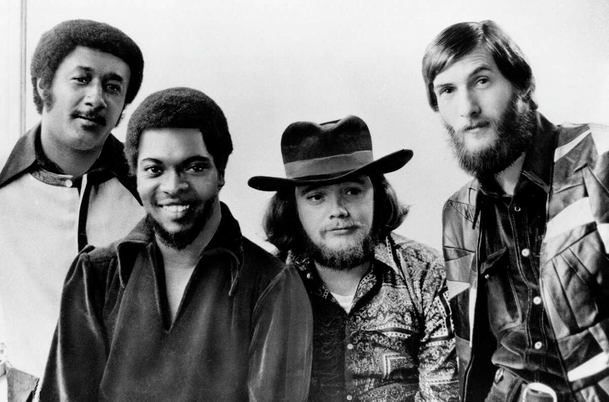 FILE - Soul rockers Booker T and the MGs are seen in this Jan. 1970 file photo, from left to right: Al Jackson, Jr., Booker T. Jones, Donald "Duck" Dunn, and Steve Cropper. Bass player and songwriter Donald "Duck" Dunn, a member of the Rock 'n' Roll Hall of Fame band Booker T. and the MGs and the Blues Brothers band, died in Tokyo Sunday May 13, 2012. He was 70. (AP Photo, File)