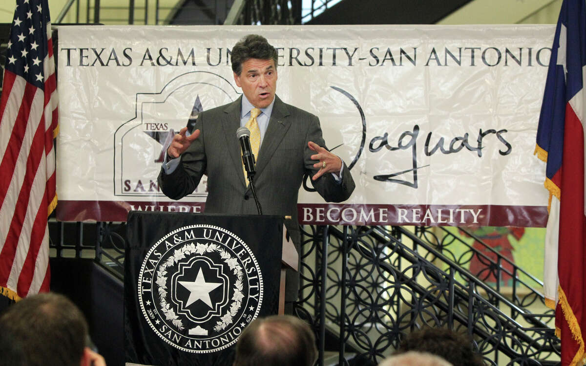 Gov. Rick Perry told Texas educators Tuesday, May 15, 2012, that he agrees with the University of Texas regents’ decision to impose a two-year freeze on undergraduate tuition for state residents, saying education costs need to be kept down.