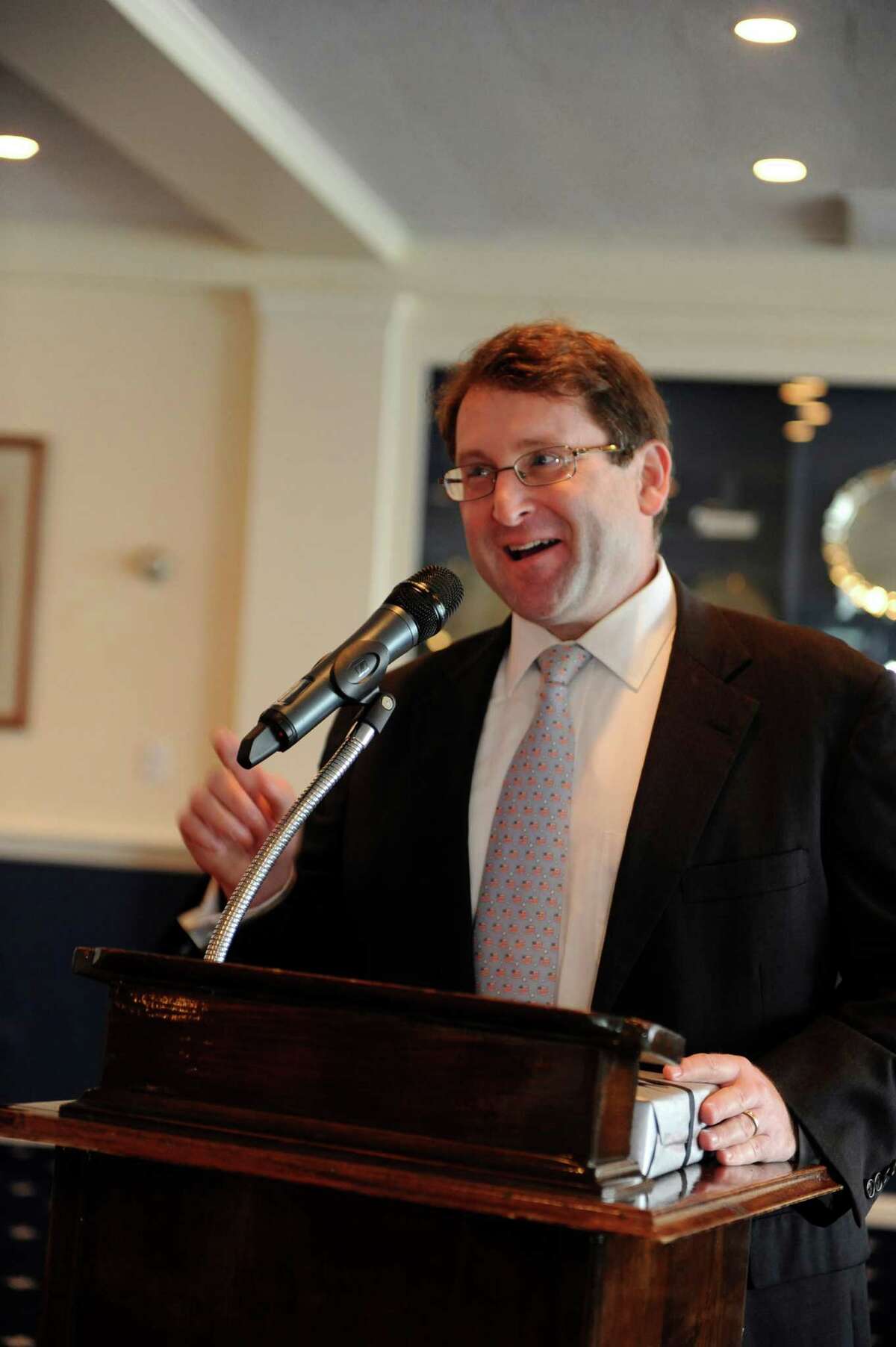 Greenwich attorney Richard DiPreta received the Robert G. Krause Probate Pro Bono Award, in recognition of the pro bono work he has performed on behalf of town residents, during the Greenwich Bar Association's annual Law Day luncheon at the Indian Harbor Yacht Club Tuesday, May 15, 2012.