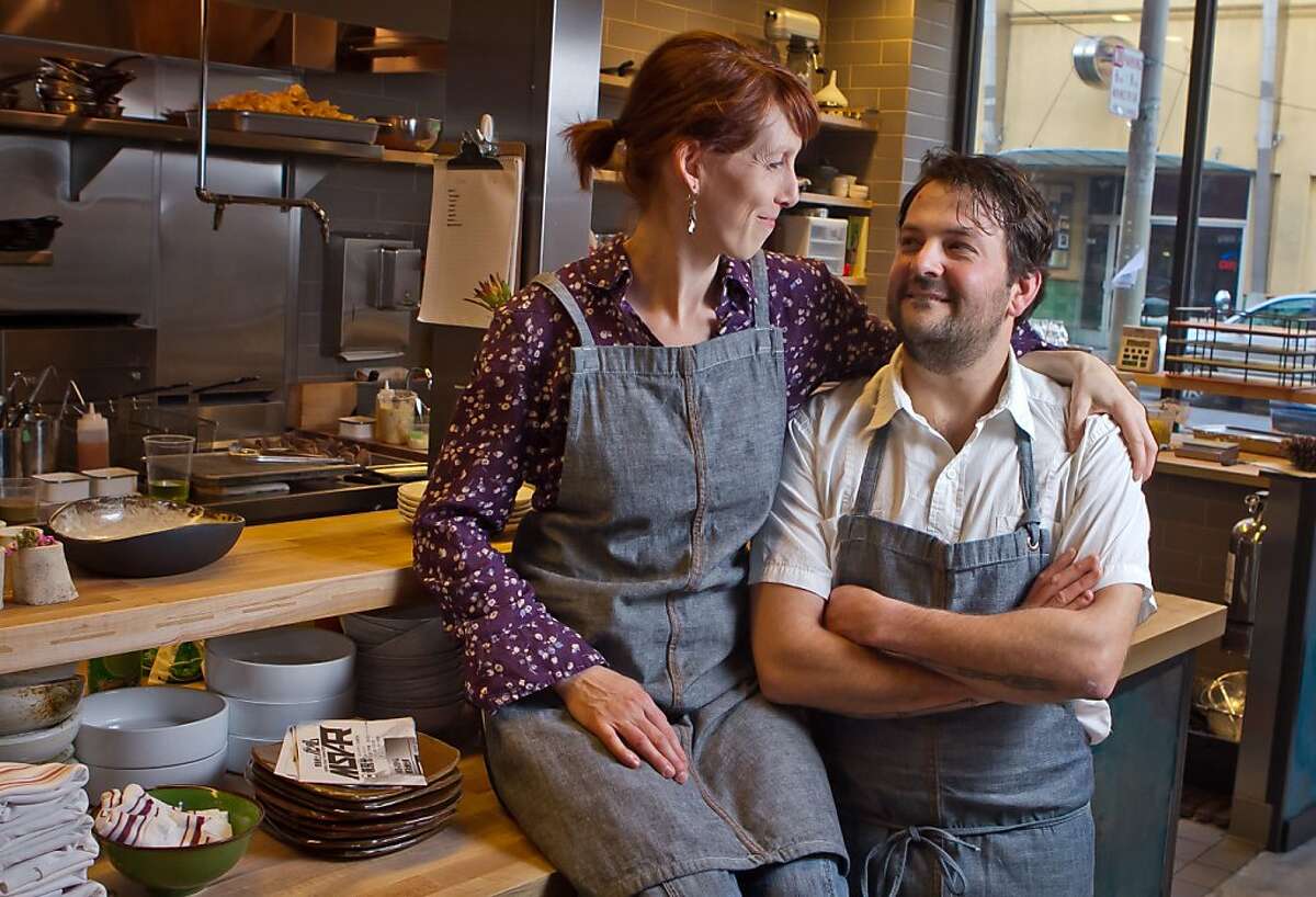 Owner/chef husband and wife team Stuart Brioza and Nicole Krasinski in the kitchen of State Bird Provisions in San Francisco, Calif., on Saturday, February 25th, 2012.