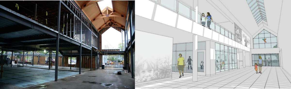 Construction continues at the Darien YMCA. Above, a rendering of the new entry way. May 18, 2012, Darien, Conn.