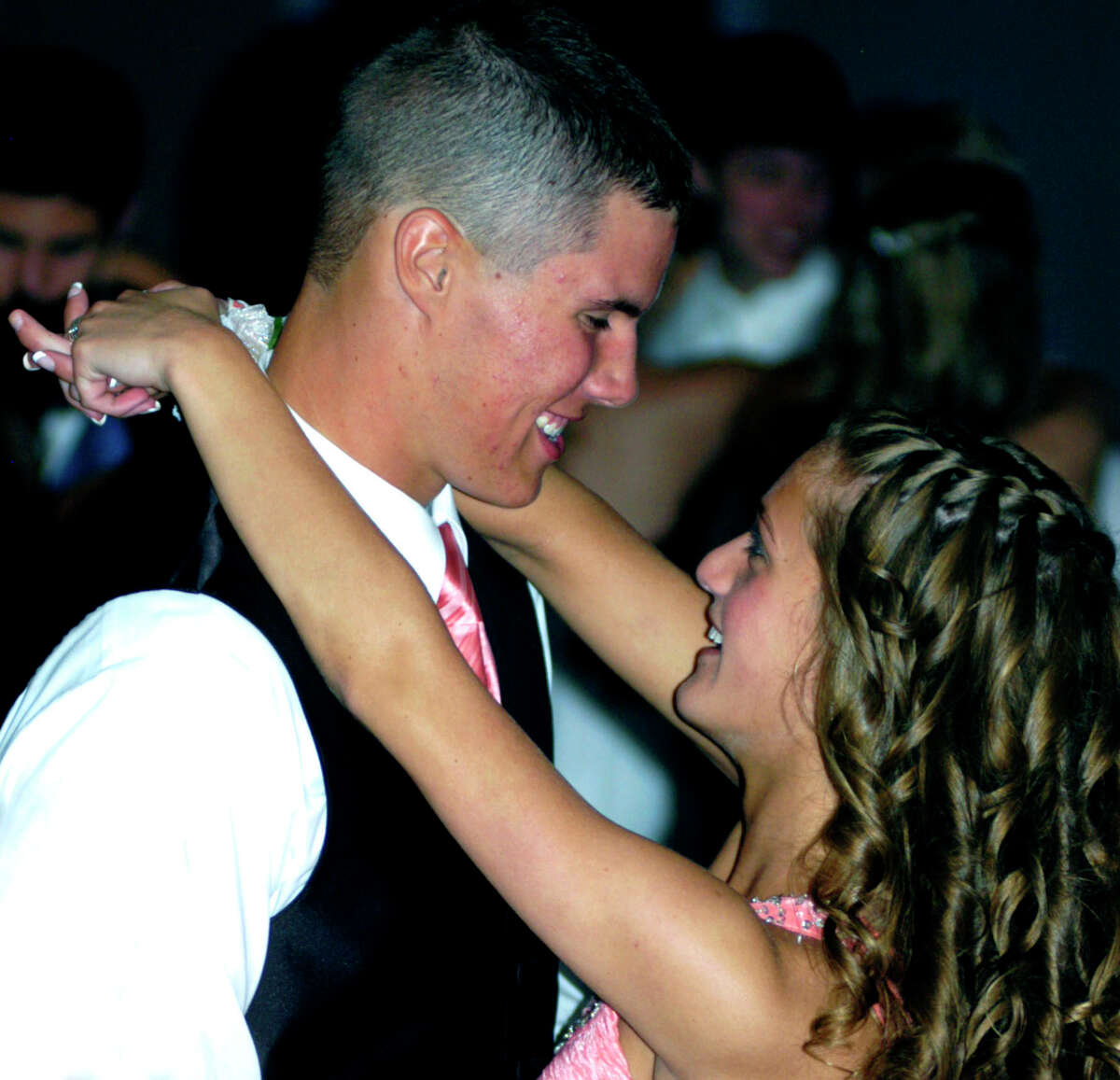 Austin Kisling and Alexandra Scorza share a dance at the New Milford High School senior prom, "Under The Big Top," May 19, 2012 at the Amber Room Colonnade in Danbury.