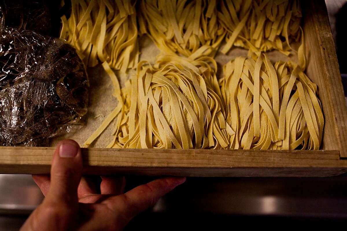 Head chef Gianni Audieri shows off some of the handmade pasta at Fior D'Italia restaurant in San Francisco, Calif., May 21, 2012. Jason Henry/Special to The Chronicle