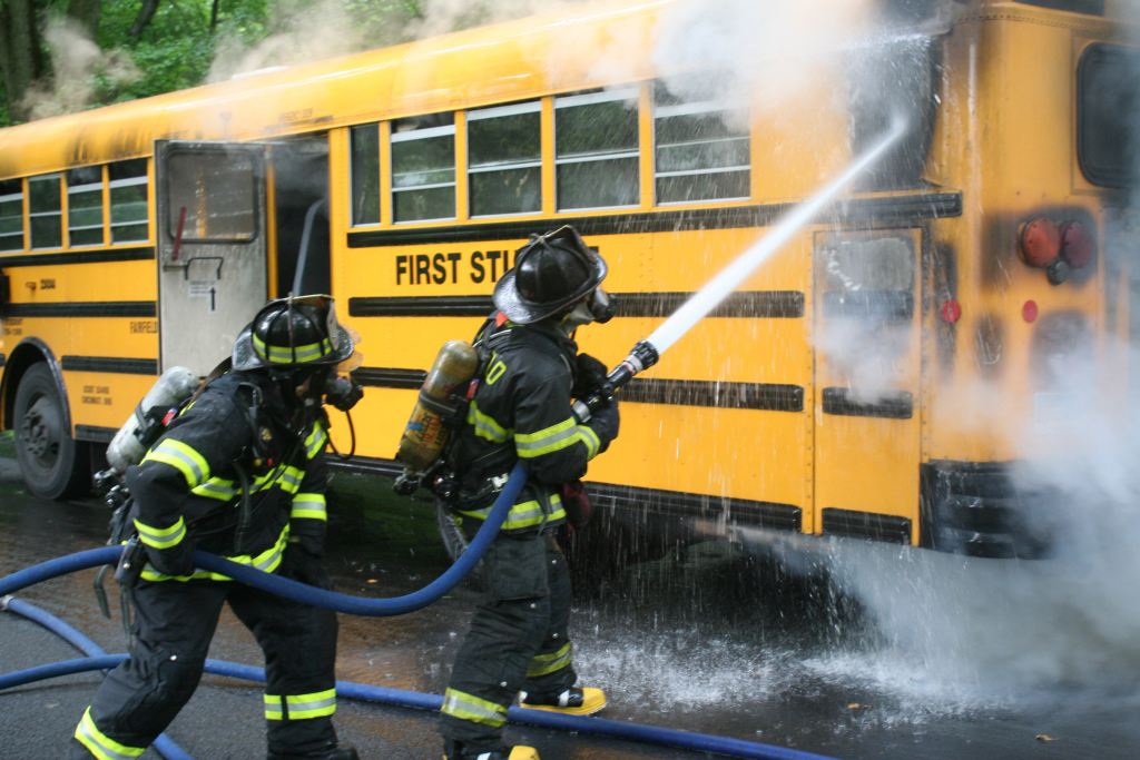 School bus catches fire; students escape safely