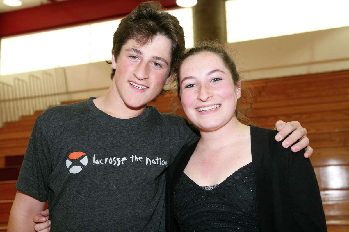 Ethan and Katharine Polan are just two of the 18 sets of twins in the Greenwich High School freshmen class seen here Friday, May 25, 2012.
