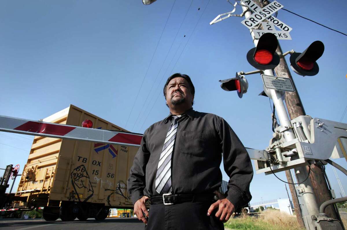 James Rodarte, who lives in the S. Zarzamora Frio City Rd. area, wants the city to build an over or under pass at the railroad crossing at Zaramora. Tuesday, May 22, 2012.