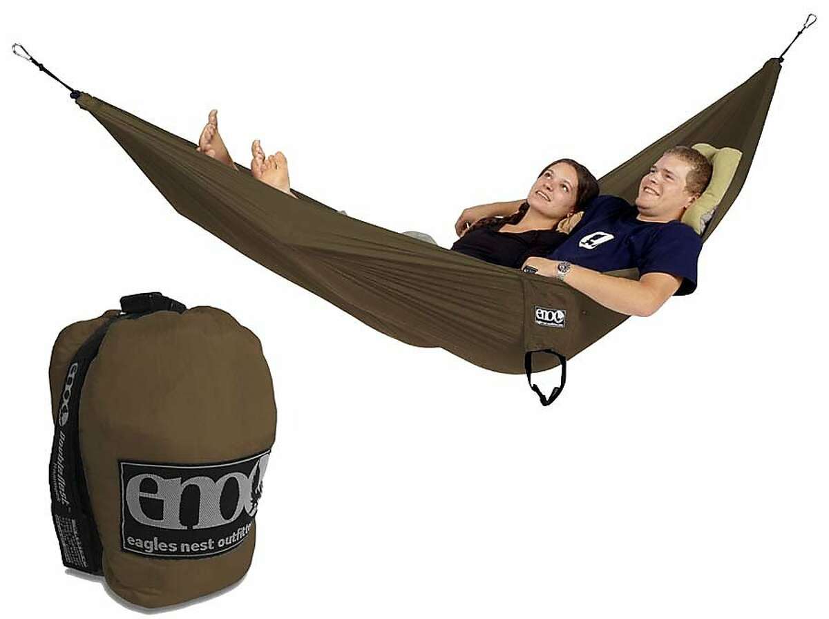 Eagles Nest DoubleNest Hammock fits two people and weighs only 22 ounces.