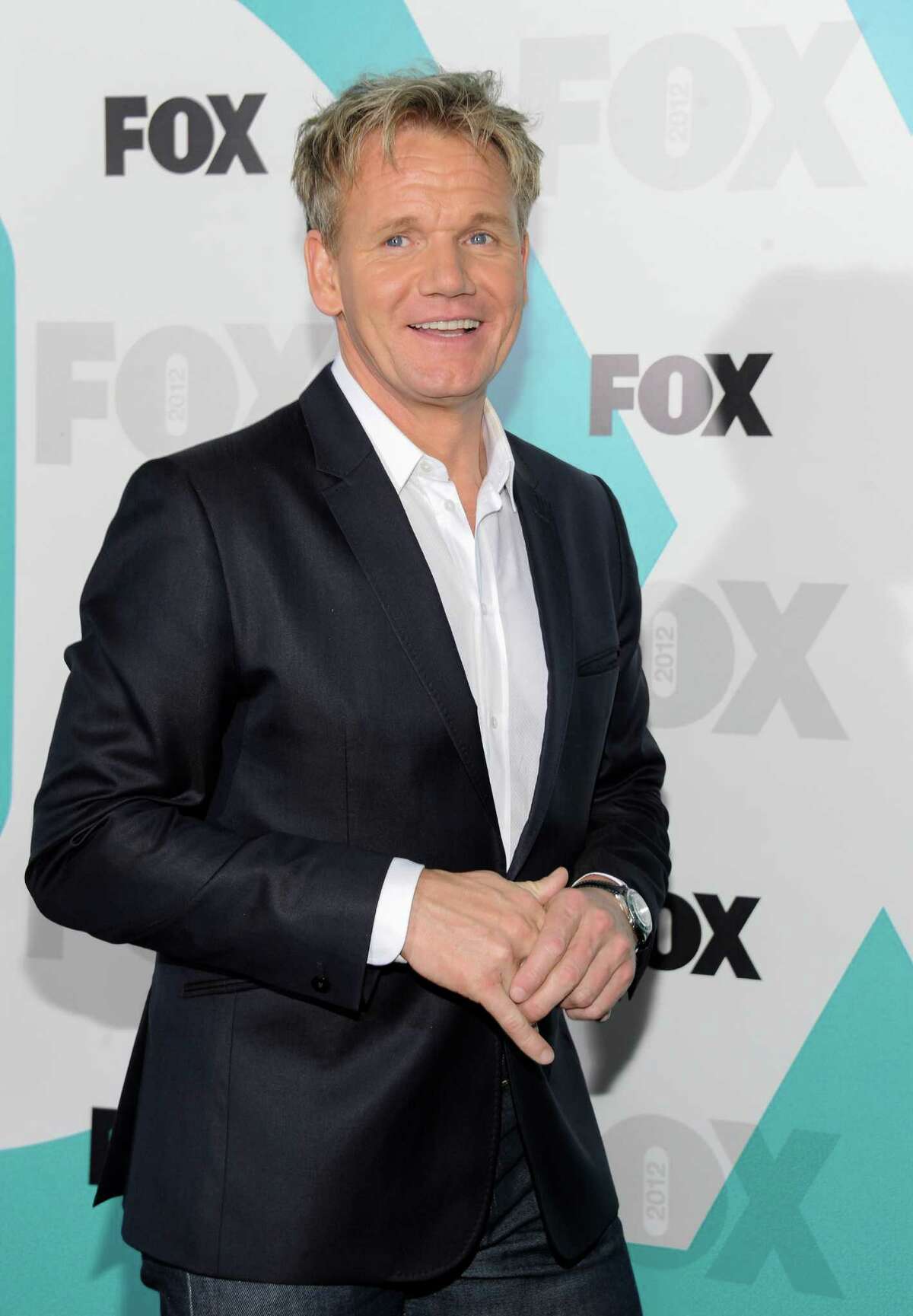 Chef Gordon Ramsay from "Kitchen Nightmares" and "MasterChef" attends the FOX network upfront presentation party at Wollman Rink, Monday, May 14, 2012 in New York.