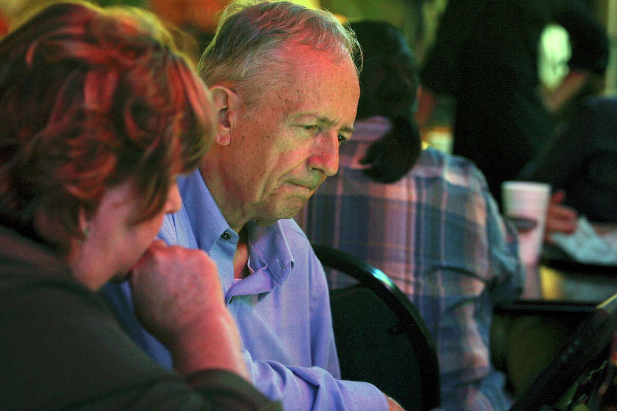 Texas Sen. Jeff Wentworth looks over results while waiting out election night at Chester's Hamburgers, Tuesday, May 29, 2012. Wentworth faces Dr. Donna Campbell in the July 31 runoff.