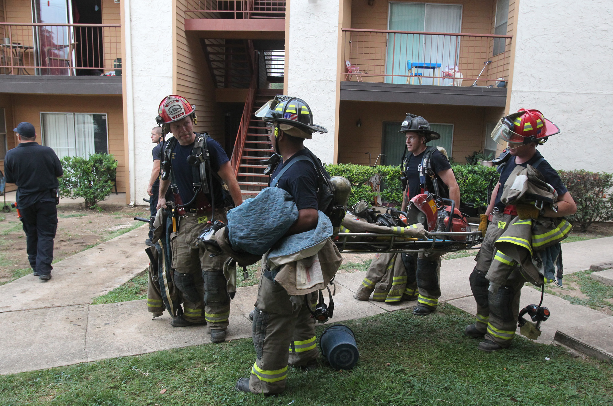 Two families are displaced by fire at apartments