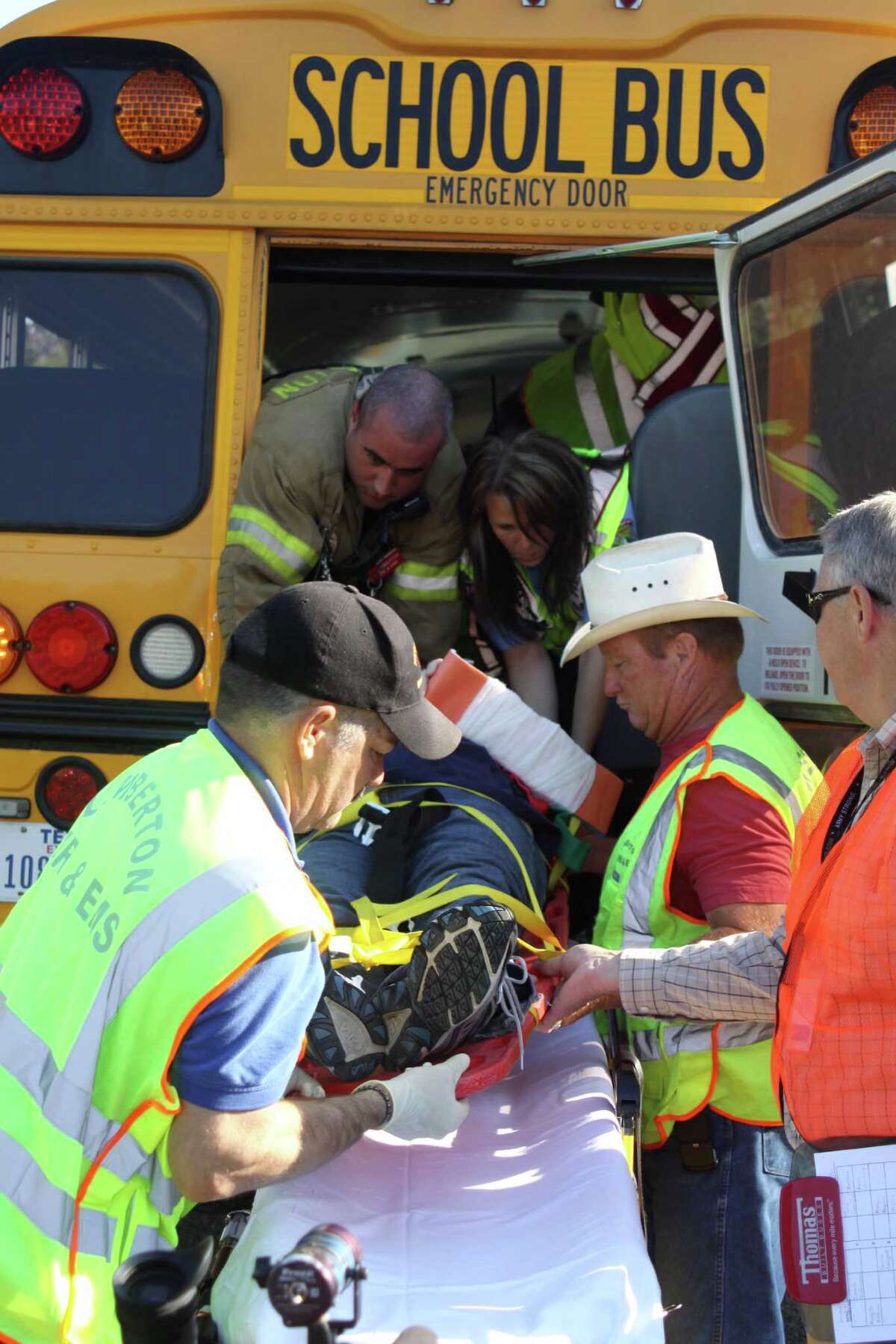 Mock bus accident a learning tool