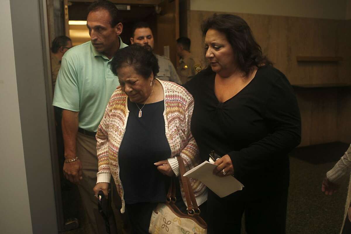 Anthony Bologna's mother Lena Bologna (middle) and his sister (right) at the Hall of Justice in San Francisco, Calif., as they leave the courtroom after a victim-impact hearing for Edwin Ramos on Monday, June 4, 2012. Edwin Ramos, 25, was convicted of the mistaken-identity murders of Lena's San Francisco son and two grandsons.