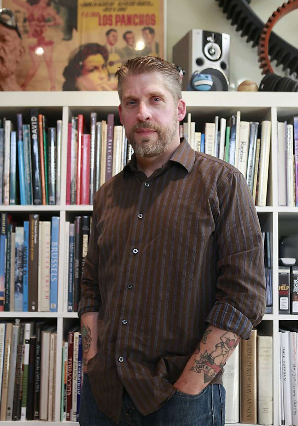 Owen Smith, BART poster artist, in his studio on Thursday, May 24th, 2012 in Alameda, Calif.