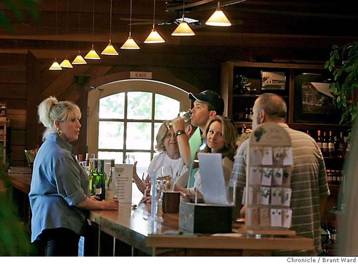 tastingroom032.JPG The tasting bar at Sutter Home is long and roomy...many visitors try the famous White Zinfandel. The Sutter Home winery tasting room just off highway 29 in St. Helena features a long tasting bar area, clothing, and menu items that go with their wide selection of wines. {Brant Ward/San Francisco Chronicle}5/8/07
