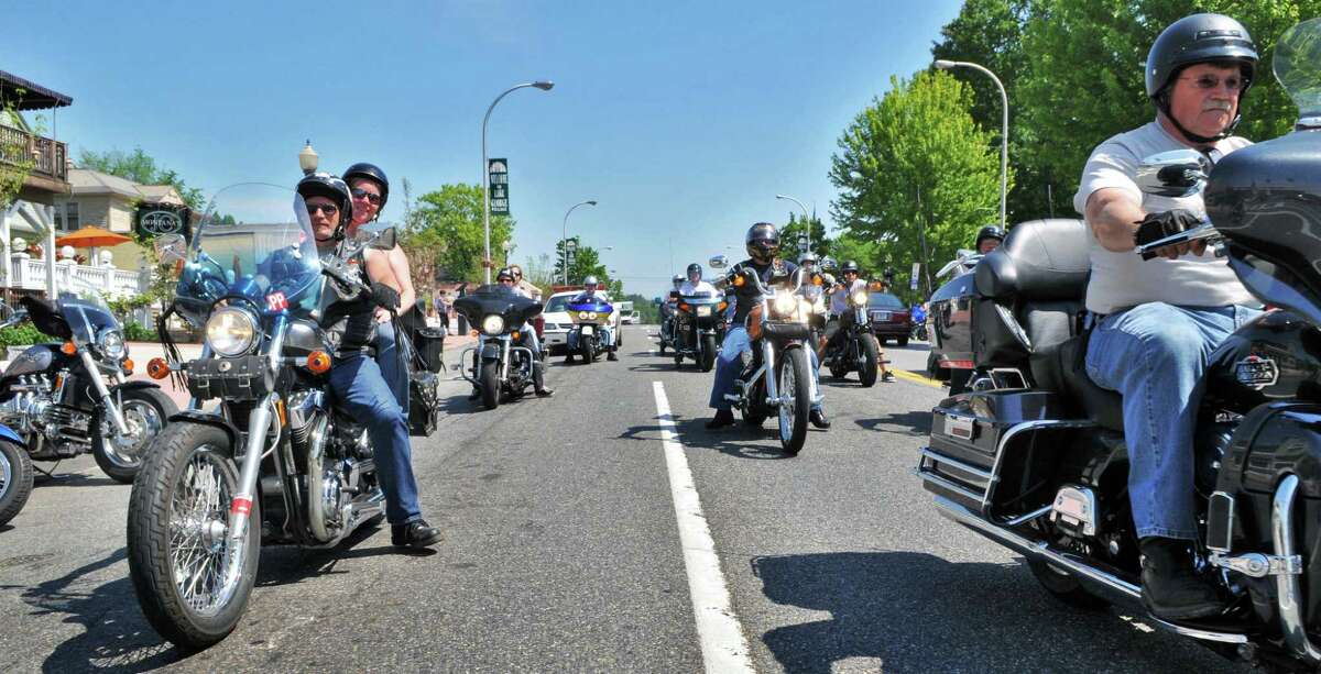 Motorcycles fill Canada Street in Lake George for the annual Americade rally Tuesday June 7, 2011.