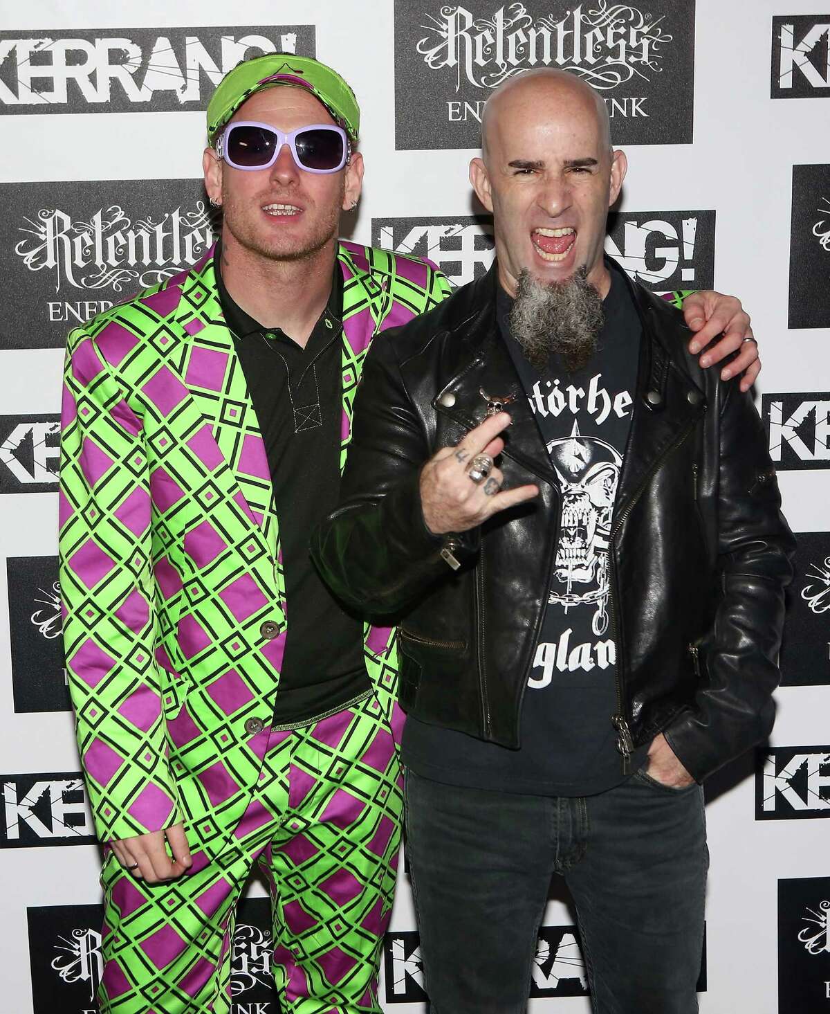Hosts Corey Taylor and Scott Ian attend the Kerrang! Awards at The Brewery on June 7, 2012 in London, England.