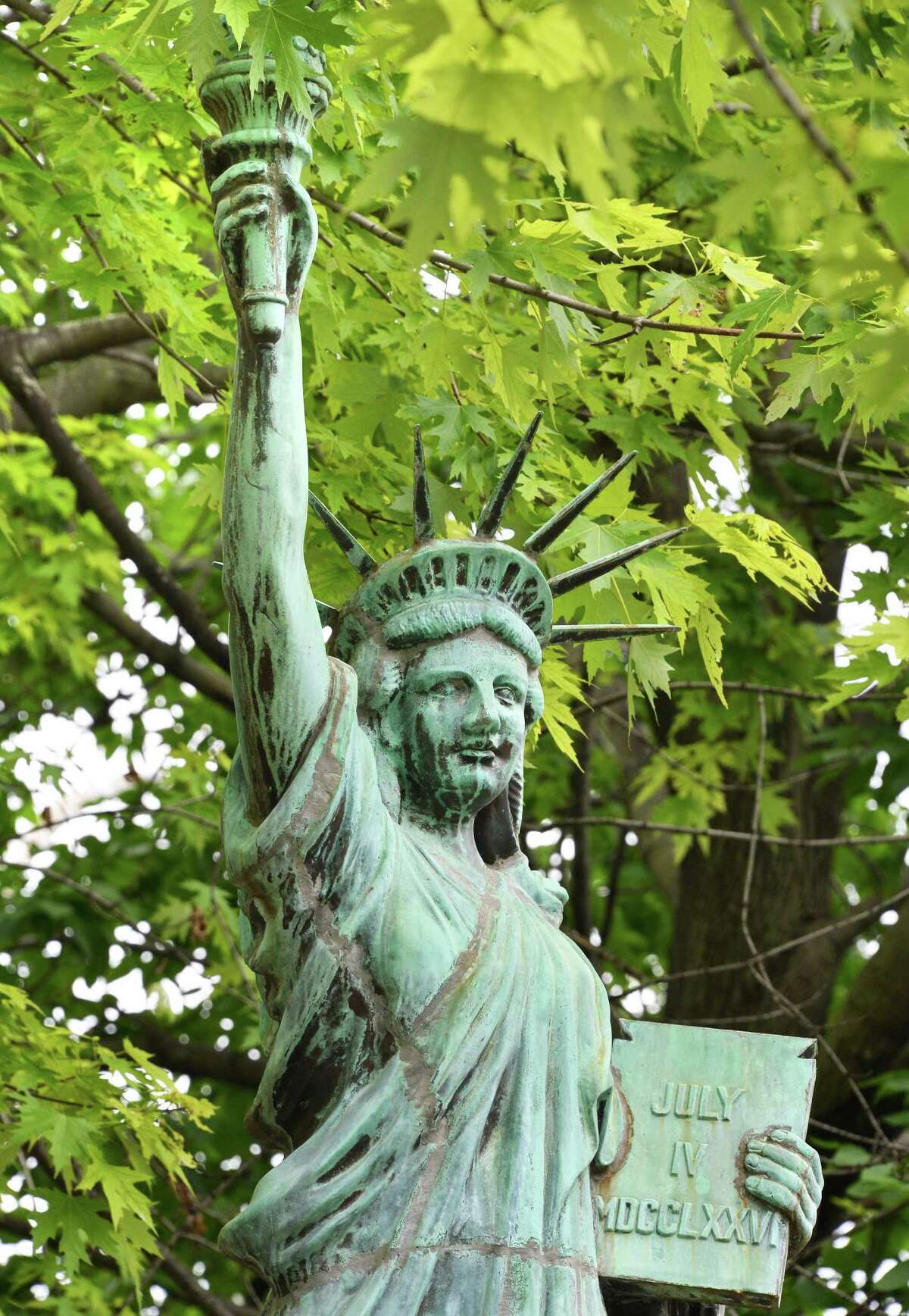 Statue of Liberty Replica in Liberty Park at the corner of Washington Avenue and State Street in Schenectady Wednesday June 6, 2012. (John Carl D'Annibale / Times Union)