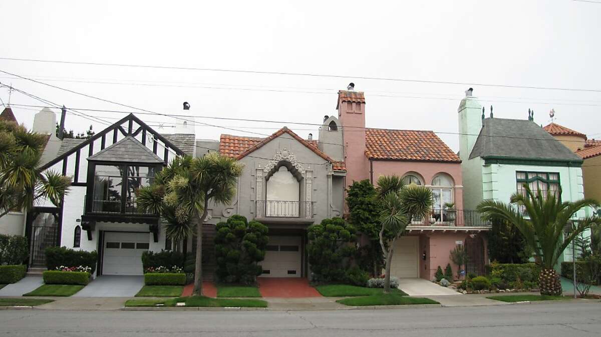 The 1500 block of 36th Avenue in the Outer Sunset was developed in 1932 by Oliver Rousseau, whose colorful houses still are considered to be some of the most desirable in the neighborhood.
