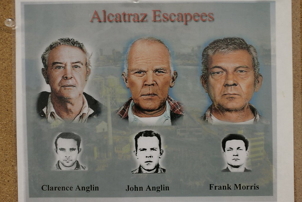 These are the dummy heads used by inmates Frank Morris, Clarence Anglin,  and John Anglin from when they made their escape from the notorious Alcatraz  Island penitentiary on the night of June