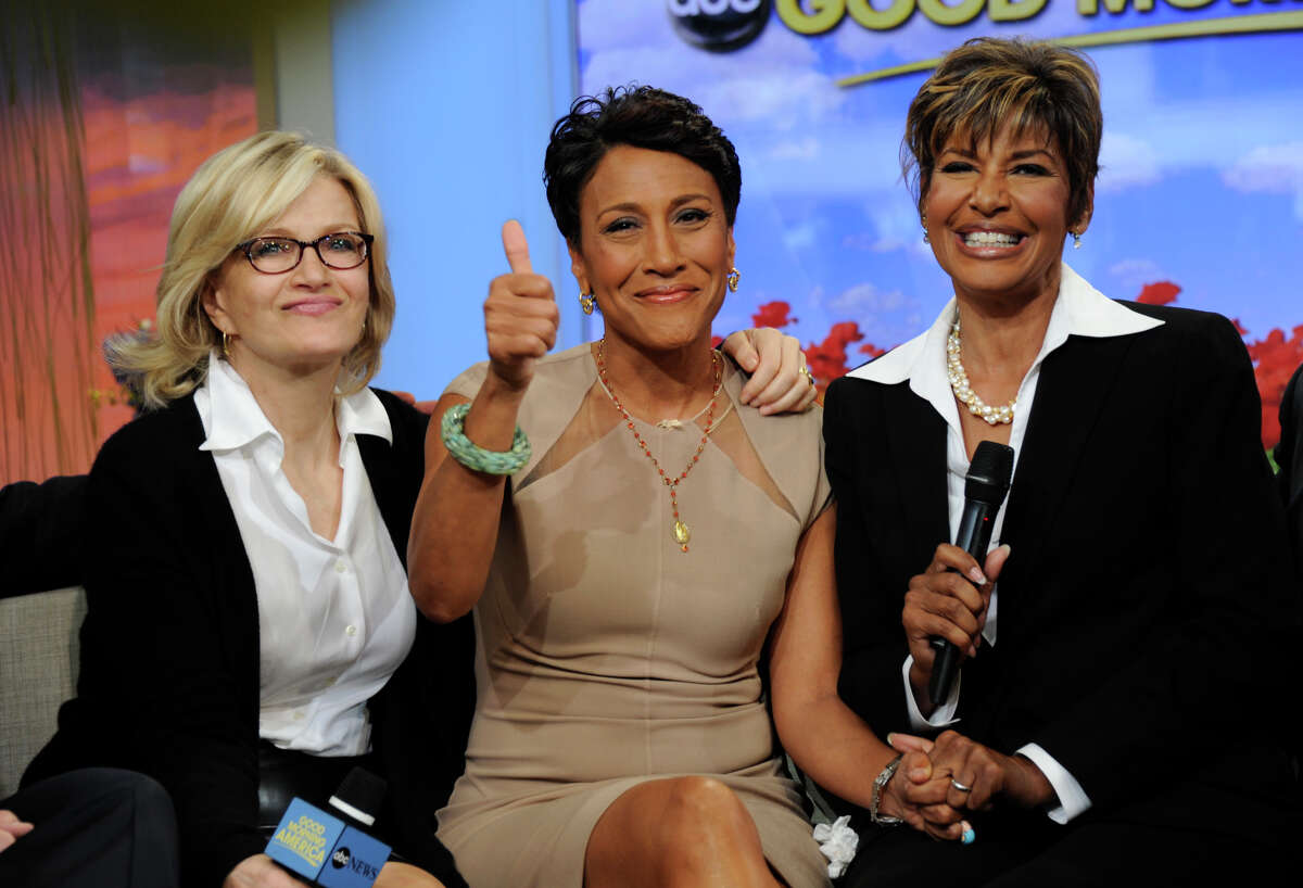 This image released by ABC shows host Robin Roberts, center, with her sister Sally-Ann Roberts, right and ABC News' Diane Sawyer on "Good Morning America" Monday, June 11, 2012, after Robin Roberts announced she has been diagnosed with myelodysplastic syndrome, a blood and bone marrow disease once known as preleukemia. She says she will undergo chemo and a bone marrow transplant this year as "pretreatment" for the disease, which she says she has known about for several weeks. She says her sister is a great match for her. While she says she'll miss a day here and there, she'll remain on the air.