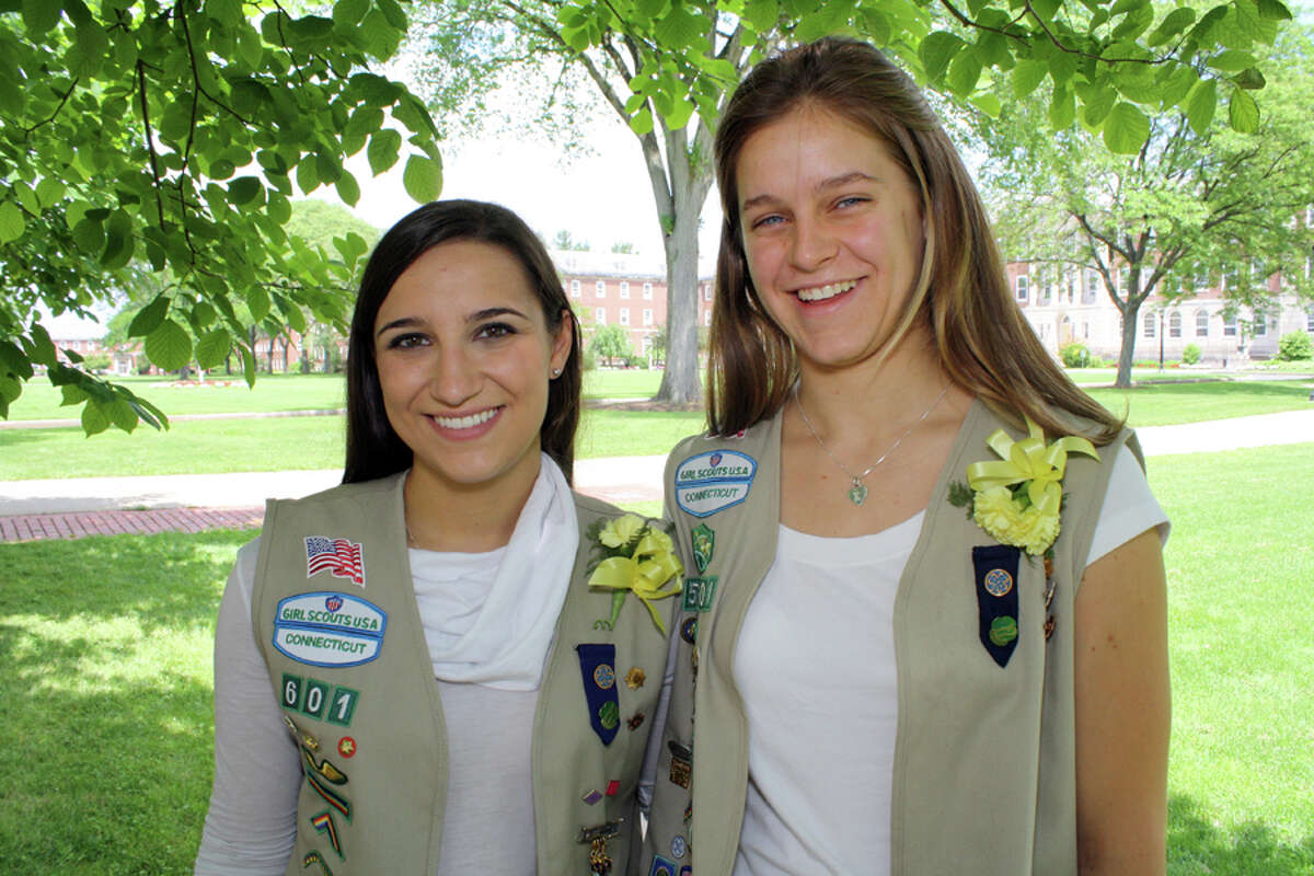 Victoria Jardon and Kira Schott, both of New Canaan, earned their Girl Scout Gold Award, the highest award available in Girl Scouting. June 15, 2012, New Canaan, Conn.