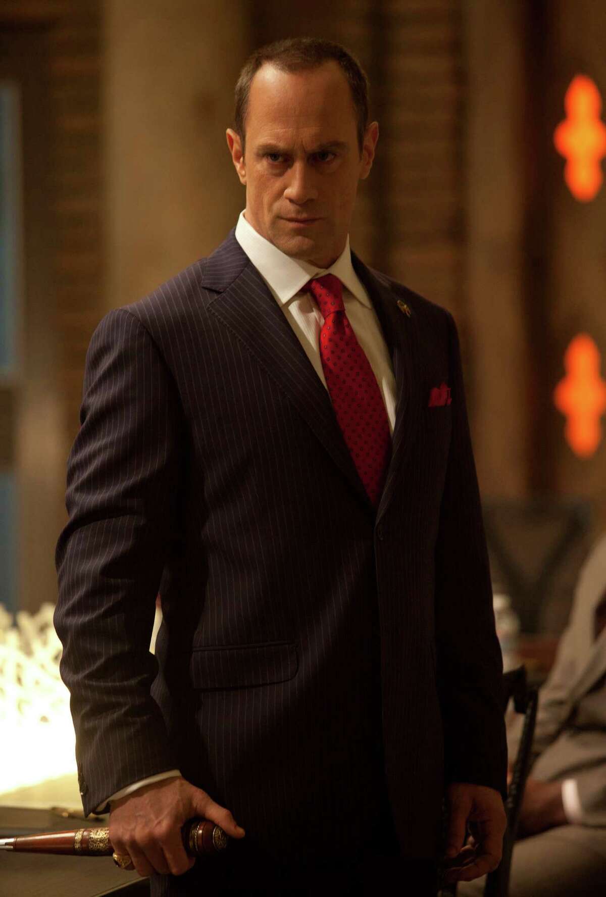 As Guardian of The Authority, Roman (Christopher Meloni) is "fighting against what he sees as fanatics," Meloni says of his "True Blood" character.