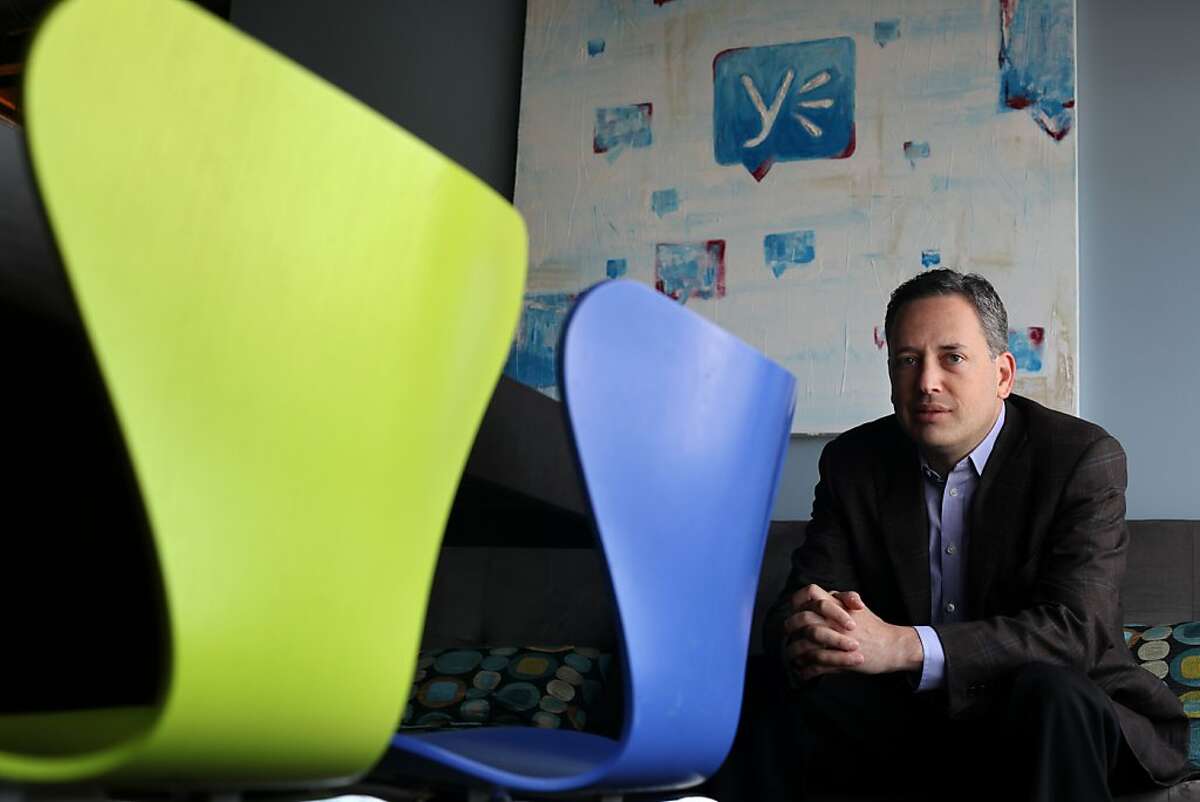 David Sacks, CEO of Yammer sits in his office, Monday February 13, 2012, in San Francisco, Calif. Yammer is a social network for businesses.