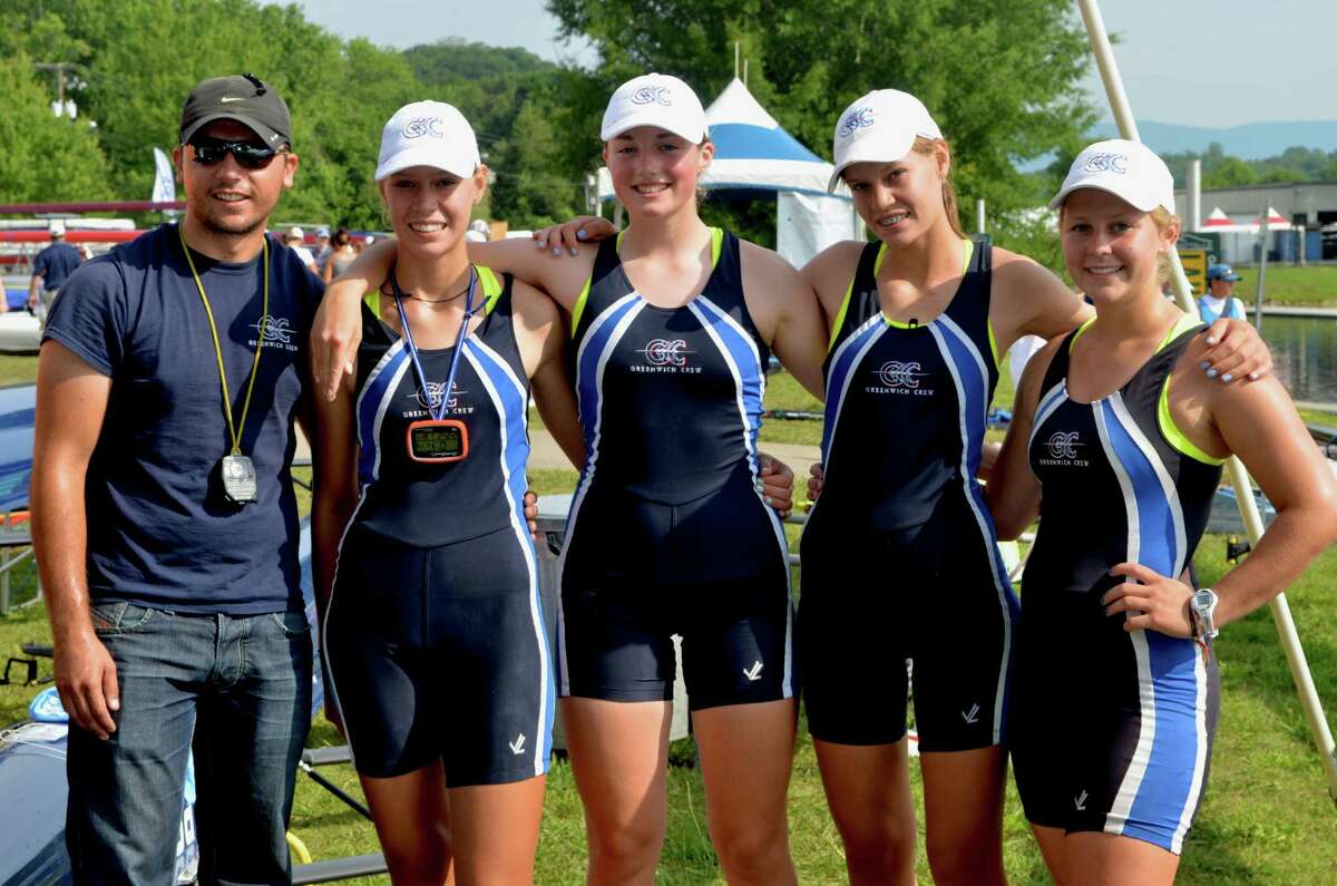 The Greenwich Water Club's Girls 4x boat won the B final at the U.S. Rowing Nationals with a time of 7 minutes, 20 seconds. The team consisted of coach Marko Serfimovski, Megan Slabbert, Melissa Curtis, Alex Slabbertand Hannah Balikci.