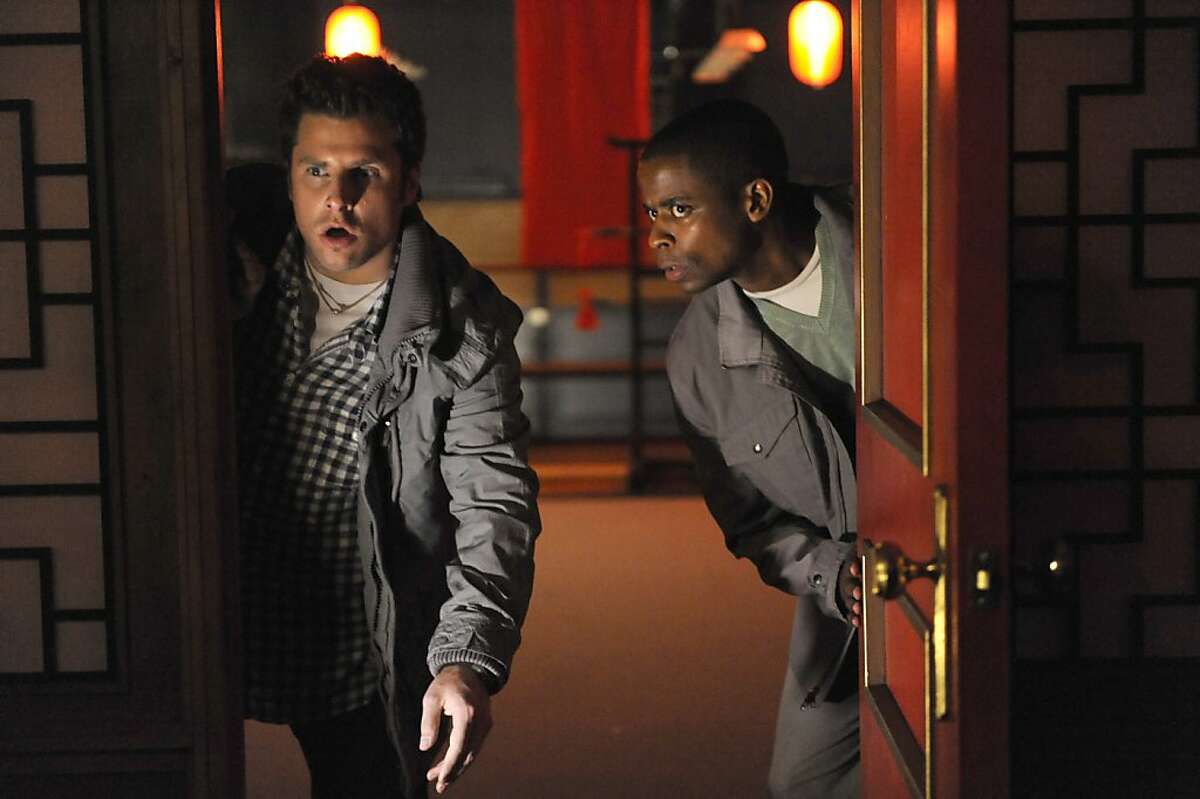 PSYCH -- "Romeo and Juliet and Juliet" -- Pictured: (l-r) James Roday as Shawn Spencer, Dule Hill as Gus Guster.